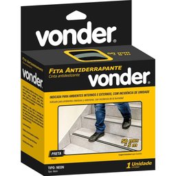 Fita Antiderrapante 50 Mm X 5 M Preta com Faixa Neon Fotoluminescente Vonder - 3