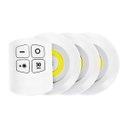 Ver imagem 1 de Kit 3 Spots Led Redondo Sobrepor sem Fio com Controle Remoto 5w Á Pilha Luz Quente