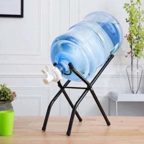 Suporte Galao de Agua Base Garrafa Portatil Dobravel Camping Viagem Casa Mesa Bancada Pia em Metal