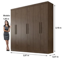 Ver imagem 3 de Guarda Roupa 6 Portas 4 Gavetas Belém - Móveis Valverde