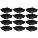 Ver imagem 1 de Kit 12 Porta Shoyu 50ml Molheiras Sushi 7,2cm Pretas Quadradas Uno Coza Polipropileno