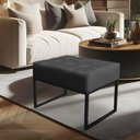 Ver imagem 5 de Puff Lisa Suede Base Metálica Industrial Preto - Pallazio Cor Grafite