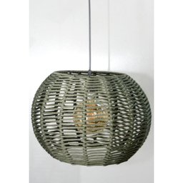 Pendente Luminária Lustre Teto Bola Grande Corda 41x28 com Fio:verde Musgo - 1