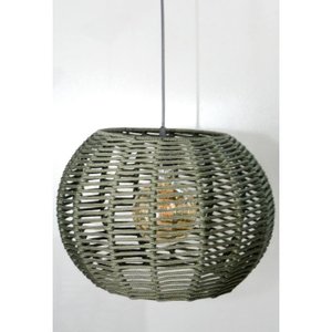Pendente Luminária Lustre Teto Bola Grande Corda 41x28 com Fio:verde Musgo