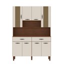 Ver imagem 2 de Armário de Cozinha 8 Portas 2 Gavetas Golden Nogueira/off White - Ssx Multicoisas