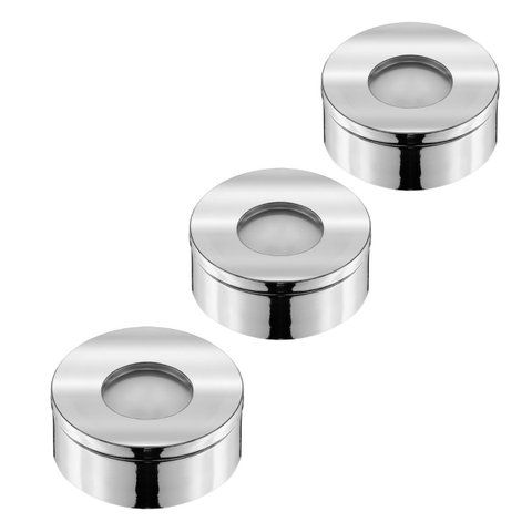 Kit 3 Spot Led Redondo Sobrepor Embutir P/ Móveis Nichos:branco Frio/cromo