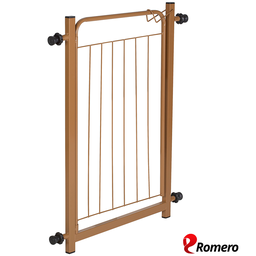 Portão Pet Cães Bebês Largo 69 a 84cm Extensor 10cm Marrom - 4