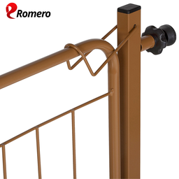 Portão Pet Cães Bebês Largo 69 a 84cm Extensor 10cm Marrom - 6