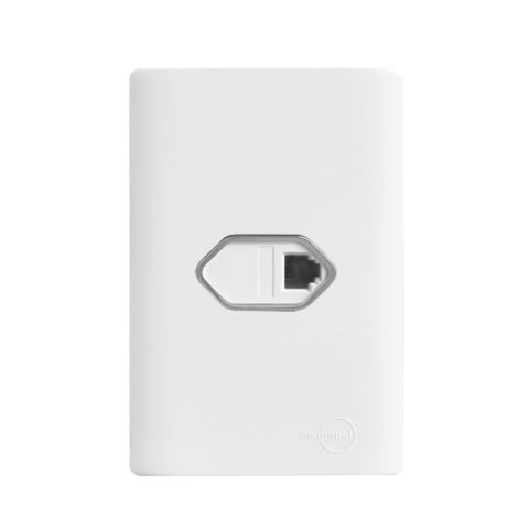 Tomada Rj11 com Placa 4x2 Branca da Linha Novara - 1100/39 - Dicompel