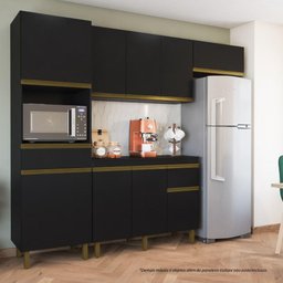 Paneleiro p/ Forno Cozinhas Moob 2 Portas 1 Gaveta Puxador Cava - Preto - 4 Paneleiro p/ Forno Cozinhas Moob 2 Portas 1 Gaveta Puxador Cava - Preto - 4