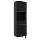 Ver imagem 1 de Paneleiro p/ Forno Cozinhas Moob 2 Portas 1 Gaveta Puxador Cava - Preto