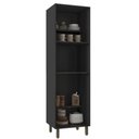 Ver imagem 2 de Paneleiro p/ Forno Cozinhas Moob 2 Portas 1 Gaveta Puxador Cava - Preto