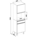 Ver imagem 3 de Paneleiro p/ Forno Cozinhas Moob 2 Portas 1 Gaveta Puxador Cava - Preto