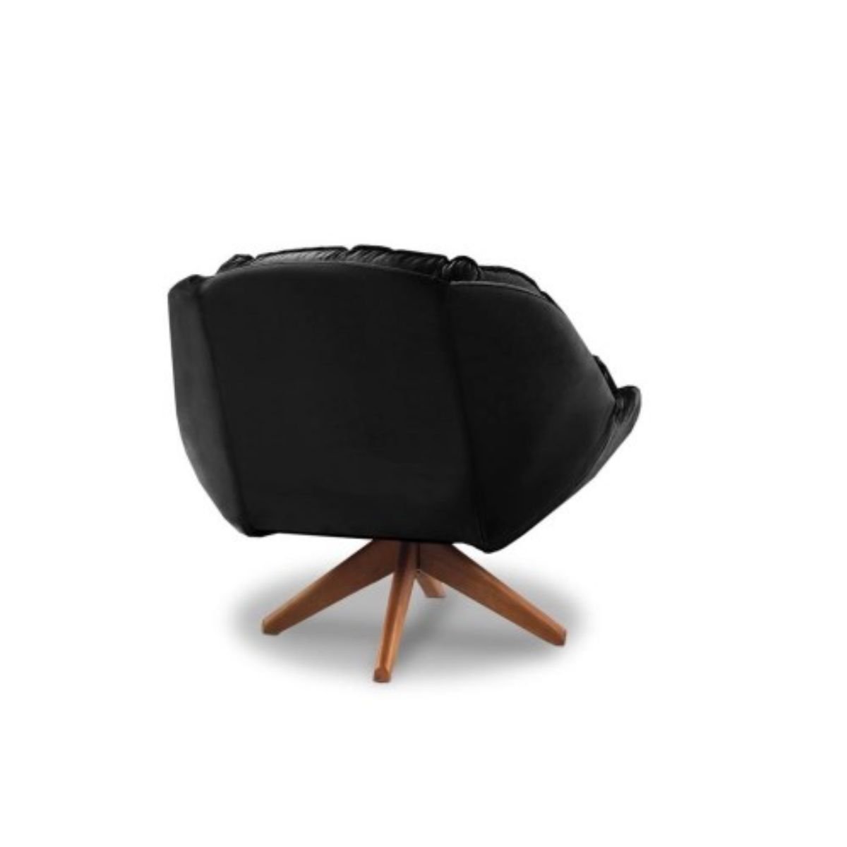 Poltrona Decorativa Flórida Com Base Giratória Suede - Preto