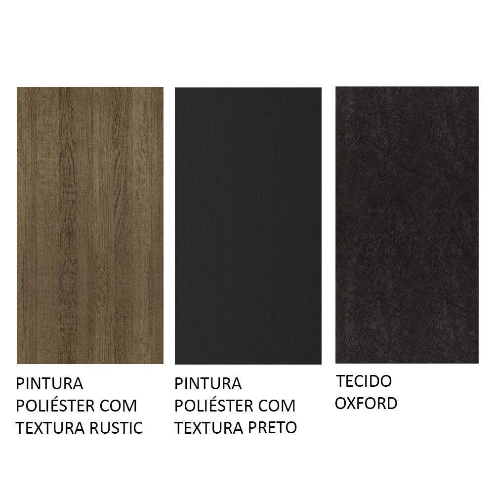 Conjunto Sala de Jantar Mesa Tampo de Vidro 4 Cadeiras Rustic/preto/oxford Aryeli Madesa - 11