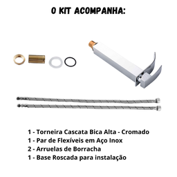 Torneira Banheiro Cascata Monocomando Alta Cromado Premier - 2