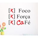 Ver imagem 2 de Adesivo Decorativo de Parede Frase Foco, Força e Café