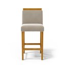 Ver imagem 3 de Banqueta Eloá Madeira Maciça Assento Estofado para Bancada Veludo Bege 102