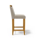 Ver imagem 7 de Banqueta Eloá Madeira Maciça Assento Estofado para Bancada Veludo Bege 102