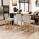 Ver imagem 5 de Banqueta Eloá Madeira Maciça Assento Estofado para Bancada Veludo Bege 102