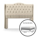 Ver mais imagens de Cabeceira Estofada 1.60 para Cama Box Queen Capitonê Dubai Suede Areia - Lh Móveis