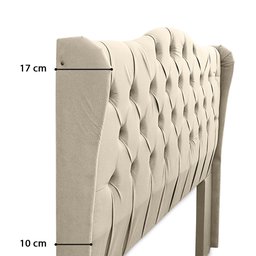 Cabeceira Estofada 1.60 para Cama Box Queen Capitonê Dubai Suede Areia - Lh Móveis - 10