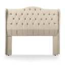 Ver imagem 2 de Cabeceira Estofada 1.60 para Cama Box Queen Capitonê Dubai Suede Areia - Lh Móveis