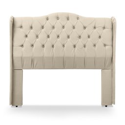 Cabeceira Estofada 1.60 para Cama Box Queen Capitonê Dubai Suede Areia - Lh Móveis - 2