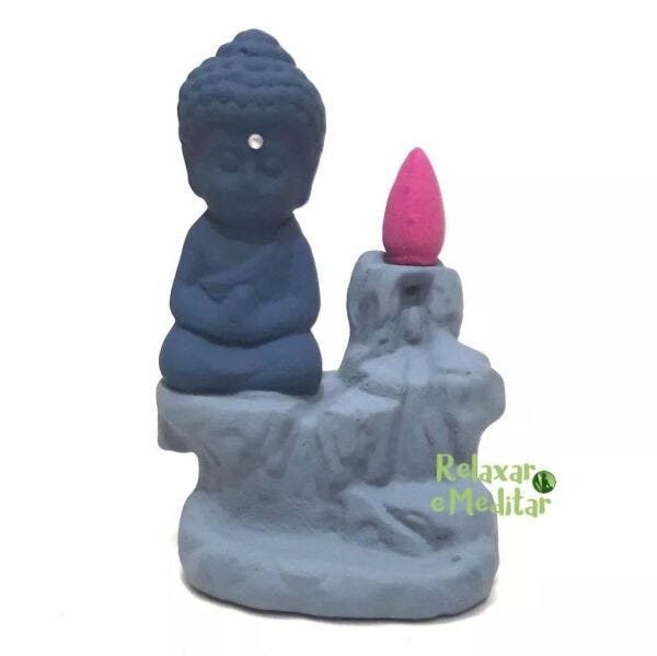 Incensário Cascata de Fumaça com Monge da Gratidão - Lavanda - 5