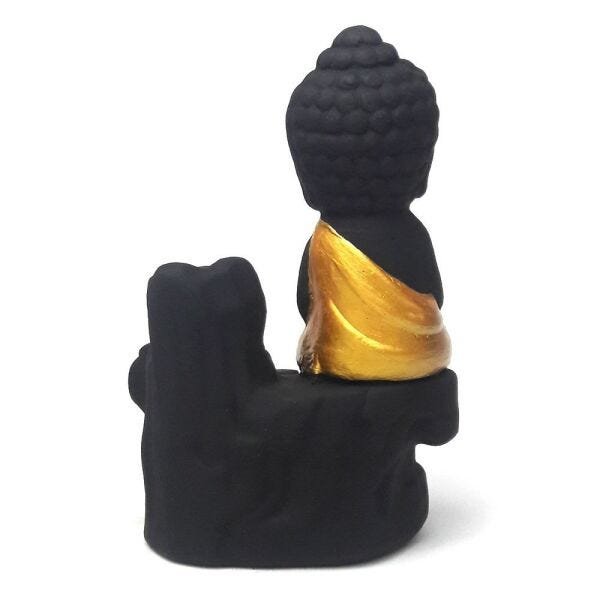 Incensário Cascata com Buda Baby e 10 Incensos Cone - Rosa Chá - 5