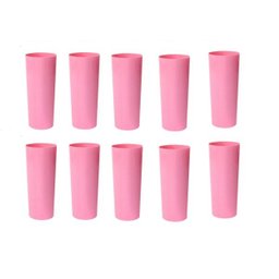 Kit 10 Copos Long Drink 350ml Rosa Claro - 1