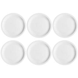 Jogo 6 Pratos de Sobremesa em Porcelana 19cm Classe Única Iguaçu Germer Branco - 1