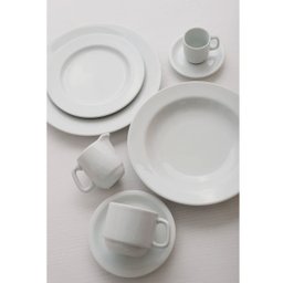 Jogo 6 Pratos de Sobremesa em Porcelana 19cm Classe Única Iguaçu Germer Branco - 6
