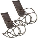 Ver imagem 1 de Conjunto de Cadeiras de Balanço Varanda Área Edícula Jardim Churrasco Trama Original