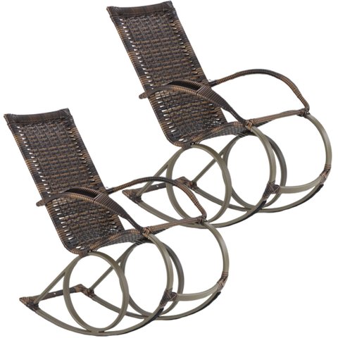 Conjunto de Cadeiras de Balanço Varanda Área Edícula Jardim Churrasco Trama Original