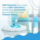 Ver imagem 2 de Mop Esfregão Giratório com Cesto Inox Elomio Azul