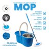 Mop Esfregão Giratório com Cesto Inox Elomio Azul - 4