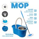 Ver imagem 4 de Mop Esfregão Giratório com Cesto Inox Elomio Azul