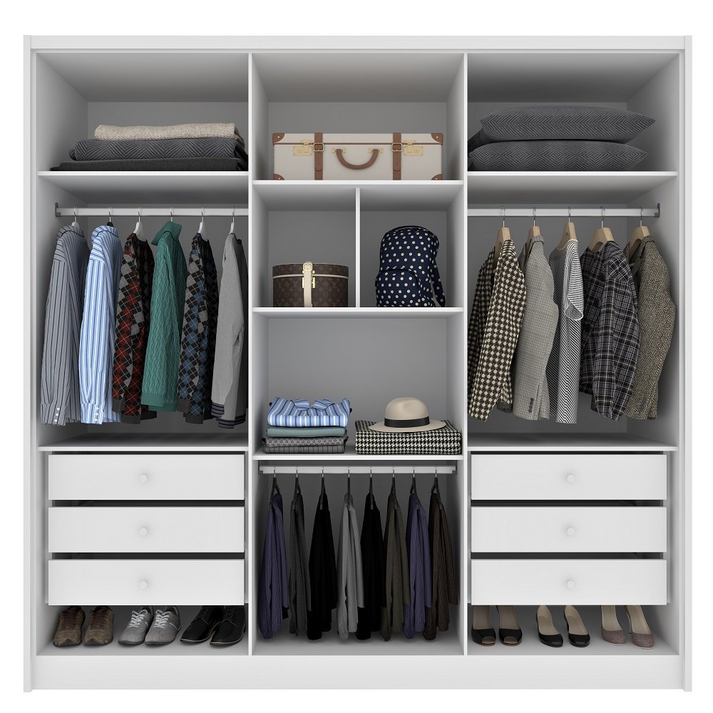 Guarda Roupa Casal 100% Mdf 6 Portas 6 Gavetas Realeza Tcil Tcil Móveis Guarda Roupa Casal Realeza 1 - 14