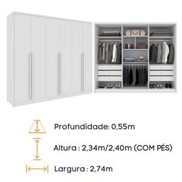 Guarda Roupa Casal 100% Mdf 6 Portas 6 Gavetas Realeza Tcil Tcil Móveis Guarda Roupa Casal Realeza 1 - 3