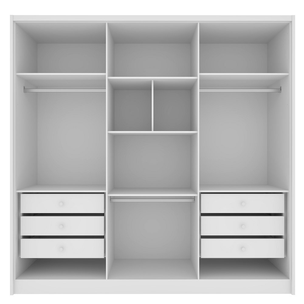 Guarda Roupa Casal 100% Mdf 6 Portas 6 Gavetas Realeza Tcil Tcil Móveis Guarda Roupa Casal Realeza 1 - 4