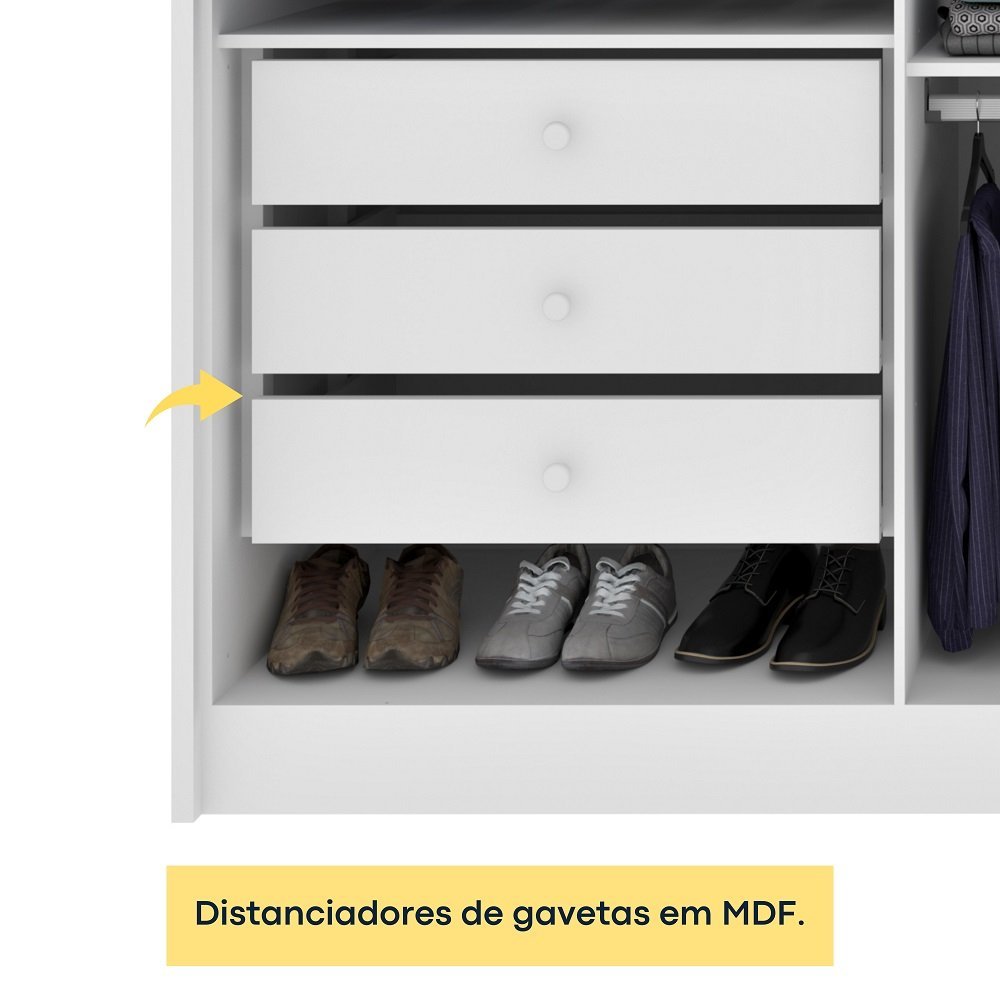 Guarda Roupa Casal 100% Mdf 6 Portas 6 Gavetas Realeza Tcil Tcil Móveis Guarda Roupa Casal Realeza 1 - 9