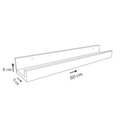 Prateleira Tempero Simples 80 Cm Branco em Mdf - 3