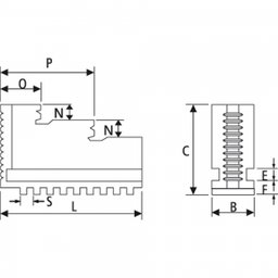 Castanha Externo para Placa de Torno 6 (pol) - 3 Castanhas - 4