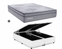 Ver imagem 1 de Cama Box Bau Casal Bipartido Branco Colchão Casal Exclusive Sleep Molas Ensacadas 138x188 - Ortobom