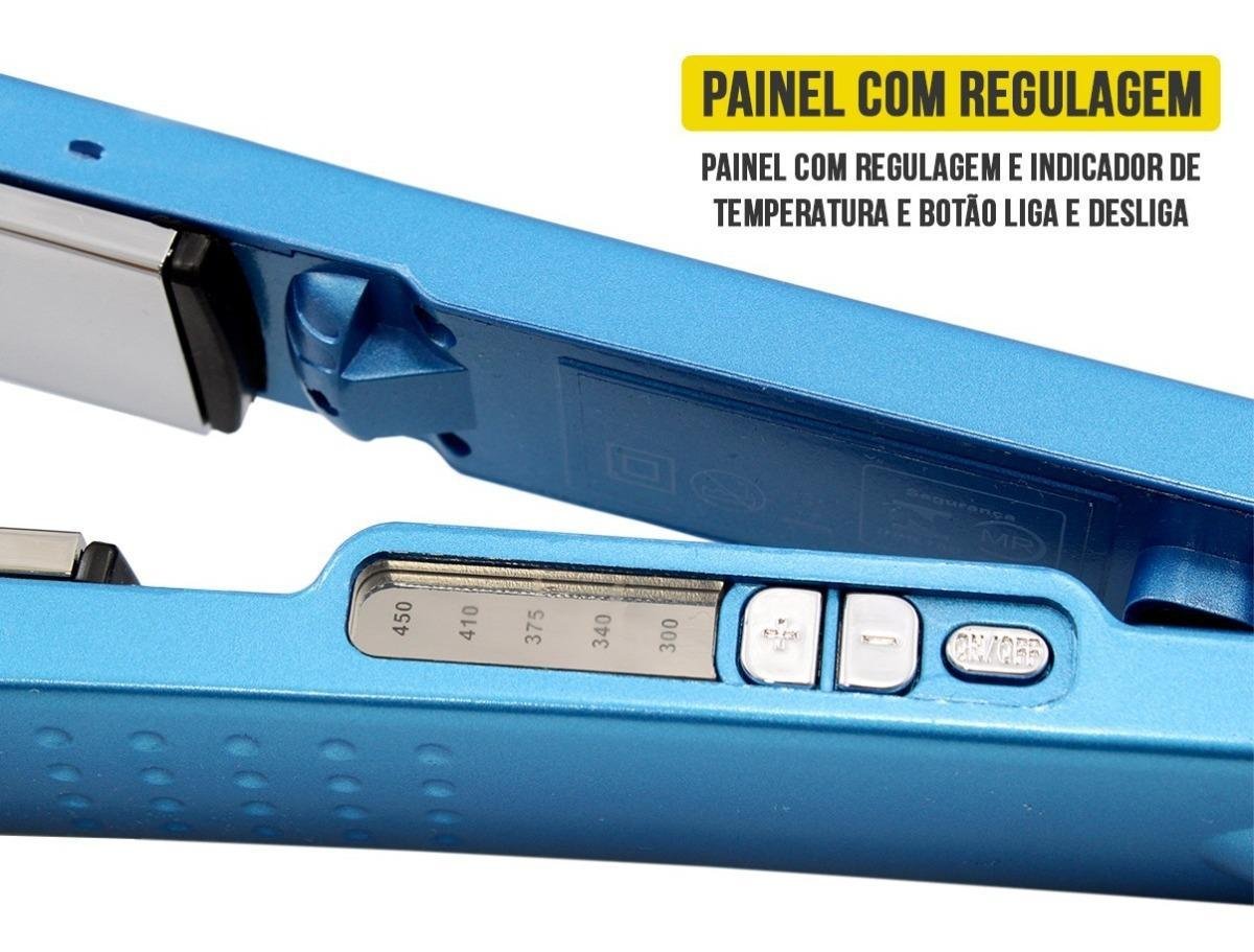 Prancha Titanium 450f Azul - Placas de Titânio, Ajuste de Temperatura, Tecnologia Mch, Sistema - 3