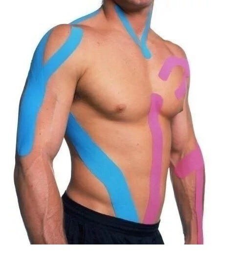 Fita Kinesio Adesiva Kinesiology Taping 5m para Reabilitação Muscular - Azul - 2