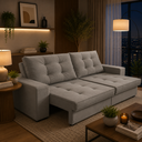 Ver imagem 1 de Sofá Retrátil 2 Lug 1,90m com Molas Mara Suede Cappuccino