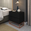 Ver imagem 3 de Kit 2 Mesas de Cabeceira 2 Gavetas Eros 45cm com Pés de Ferro Industrial Design Moderno