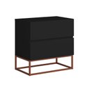 Ver imagem 5 de Kit 2 Mesas de Cabeceira Preta 2 Gavetas Eros 45cm com Pés de Ferro Industrial Design Moderno